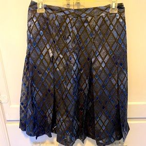 Alfani 4P blue and brown silk rayon skirt